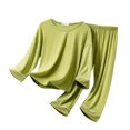 thumbnail image 2 of MIASHUI Ensemble de Pyjama T-Shirt à Manches Courtes et Pantalon pour Garçons, Décontracté, Vert, 10-12 Ans, 2 of 3