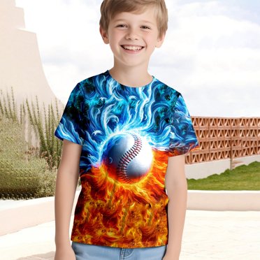 T-Shirts À Manches Courtes Garçon Kids Toddler Summer Colorful Tie Dye Print T Shirt Fashion Short Sleeve Breathable Comfort Top Toddler T Shirts Sky Blue 12 Years-13 Years