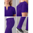 thumbnail image 4 of Adar Addition Go-Higher Scrub Set For Women - Notched V-Neck Scrub Top & Skinny Cargo Scrub Pants, 4 of 7