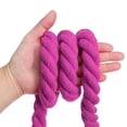 thumbnail image 4 of Unique Bargains 39 Feet Tug of War Rope for Adults Teen 3-Strand Natural Twisted Cotton Rope with Flag Rose Red, 4 of 7