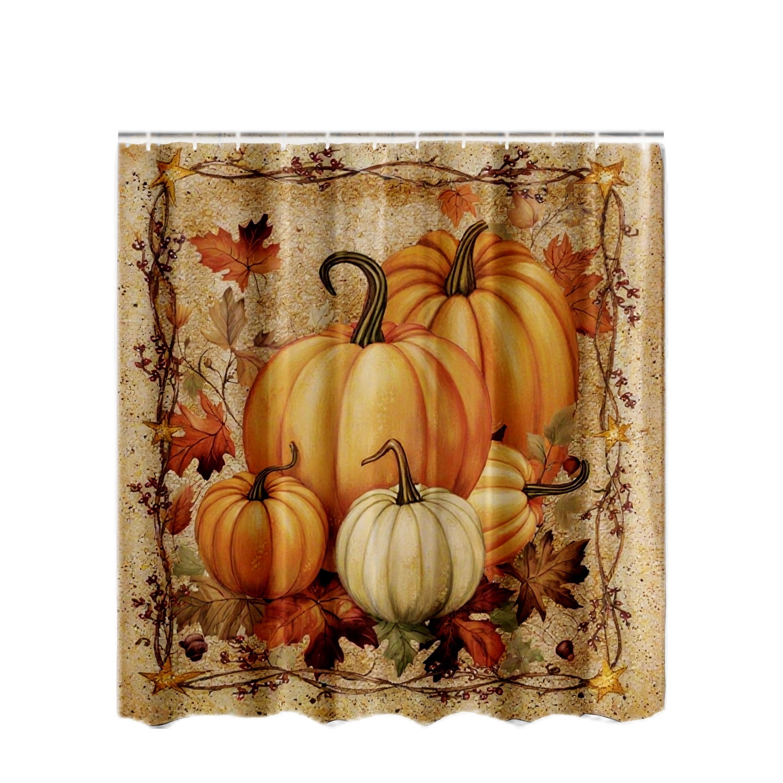 Fall Shower Curtains For Bathroom Autumn Pumpkin Farmhouse Thanksgiving Halloween Fabric Shower Curtain With Hooks Shower Liner Heavy Duty Storage Shower Curtain Liner Curtains for Sliding Glass Doors