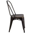 thumbnail image 3 of Chaise empilable intérieure/extérieure en métal de cuivre vieilli, 3 of 9