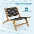 thumbnail image 3 of Gymax 2 Pcs Chaise en Teck avec Siège et Dossier en Sangle Tressée Style Mi-Siècle Moderne, 3 of 9