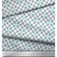 thumbnail image 2 of Soimoi White Poly Georgette Fabric Square & Triangle Geometric Print Fabric by Yard 42 Inch Wide, 2 of 3