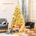 thumbnail image 1 of Gymax 6FT Tinsel Christmas Tree Artificial Hinged w/ Metal Stand Champagne Gold, 1 of 10