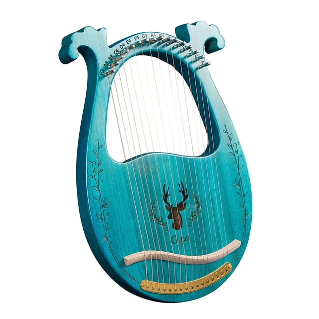 Amdohai 16-String Wooden Lyre Harp Resonance Box String Instrument with