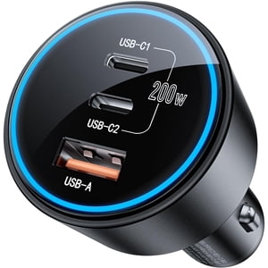 USB C Chargeur de voiture charge rapide 200W, Double PD 100W Chargeur de voiture de type C, PD3.0/QC4.0/PPS