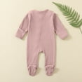 thumbnail image 4 of EGNMCR Rompers pour Enfants Tout-Petits Garçons Filles Mode Confortable Couleur Unie Fermeture Éclair Manches Longues Ramper Kid Rompers, 4 of 5