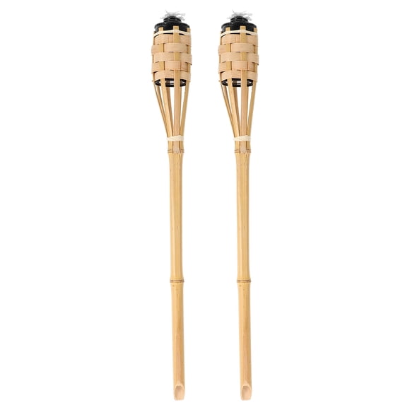 2pcs Bamboo Torch Light Yard Bamboo Torch Festival Party Torch Decoration Woven Bamboo Torch