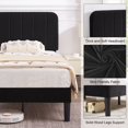 thumbnail image 4 of VECELO Full Size Upholstered Beds, Modern Platform Bed Frame with Adjustable Headboard, Wooden Slats Support/No Box Spring Needed, Black, 4 of 8