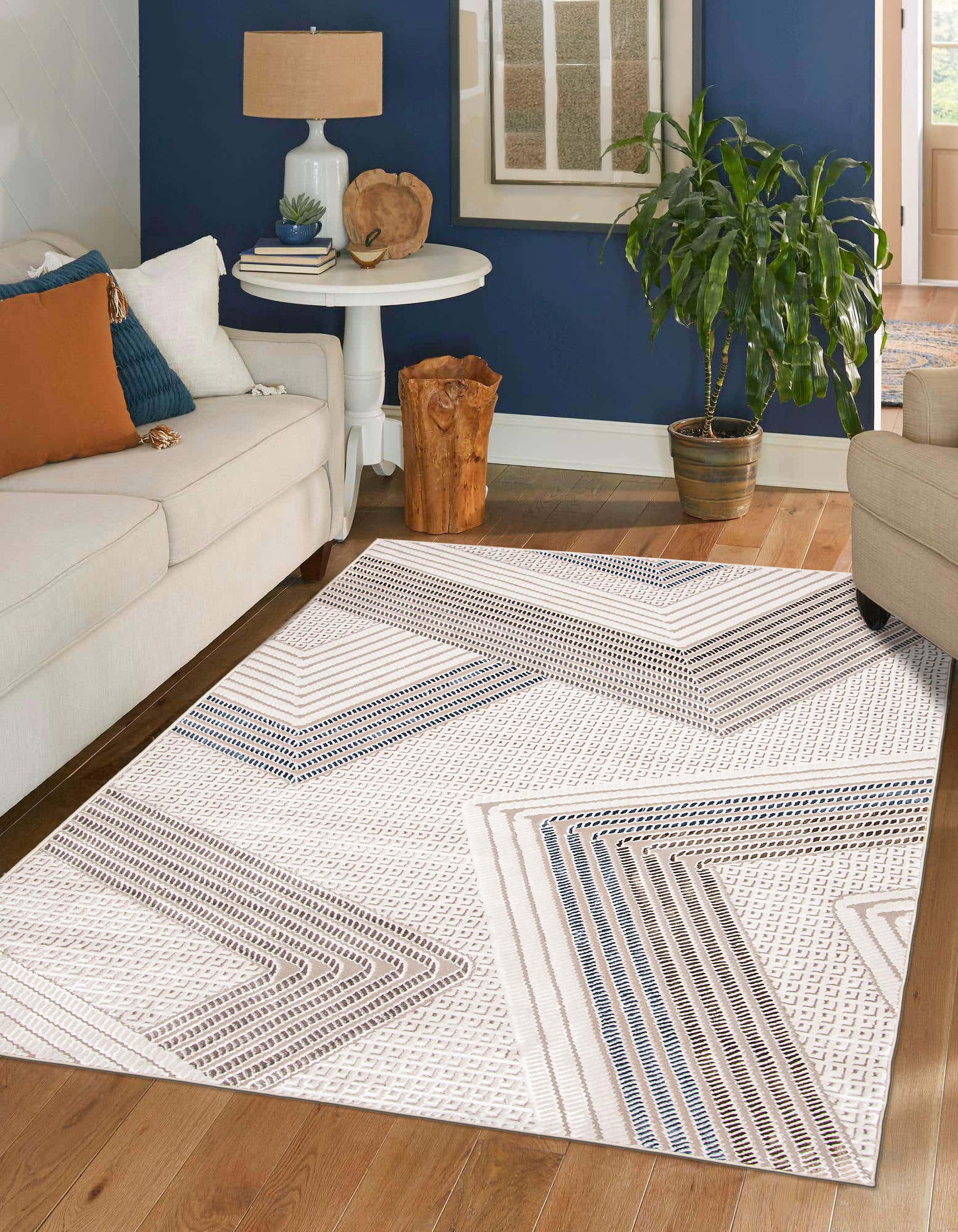 ECARPET Bentley Tapis Contemporain / Moderne pour Salon, Chambre, Salle A Manger, Entrée, Couloir et Plus Encore.