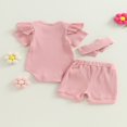 thumbnail image 4 of Baby Girls Shorts Set  Short Sleeve Romper with Shorts and Hairband, 4 of 9