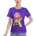 thumbnail image 1 of T-Shirt Basique à Manches Courtes pour Femmes Demon Slayer Blade Temple Ganlu Mili, 1 of 6
