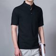 thumbnail image 4 of Birdeem T-Shirt Ajusté pour Hommes à Manches Courtes en Coton et Chanvre Résistant Col Montant à Revers Chemise de Bas Mode Sport Décontracté Chemise Hauts Haut Quotidien Blouse, 4 of 8