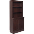 thumbnail image 1 of VAUXHILL & CO. Halston Multi-Depth Bookcase, Adjustable Shelving Unit, Doors, Dark Cherry, 1 of 12