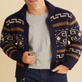 thumbnail image 2 of Men Winter Zipper Sweaters Geometric Print Long Sleeve Knit Cardigan Casual Knitted Jumpers Fall Sweater Jackets, 2 of 8