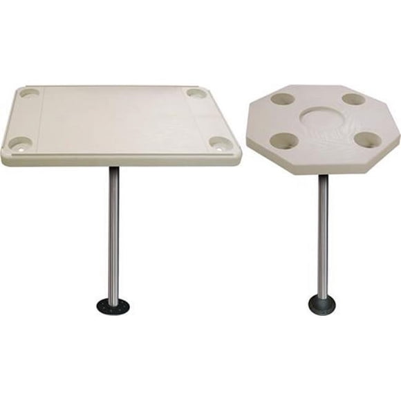 JIF Marine DSI-KF Octagonal Ivory Table Kit with Recessed Flush Mount