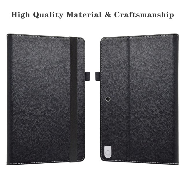 Case For 13" Dell Latitude 7320 Detachable Tablet Folding Cover with Elastic Closure Black
