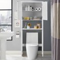 thumbnail image 3 of Armoire de Rangement au-Dessus des Toilettes Organisateur de Salle de Bain à Double Porte Étagère Réglable, 3 of 10