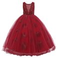 thumbnail image 1 of KAWELL Robe Princesse Lilas pour Fille, Robe de Bal en Tulle Brodé pour Enfants, 1 of 4