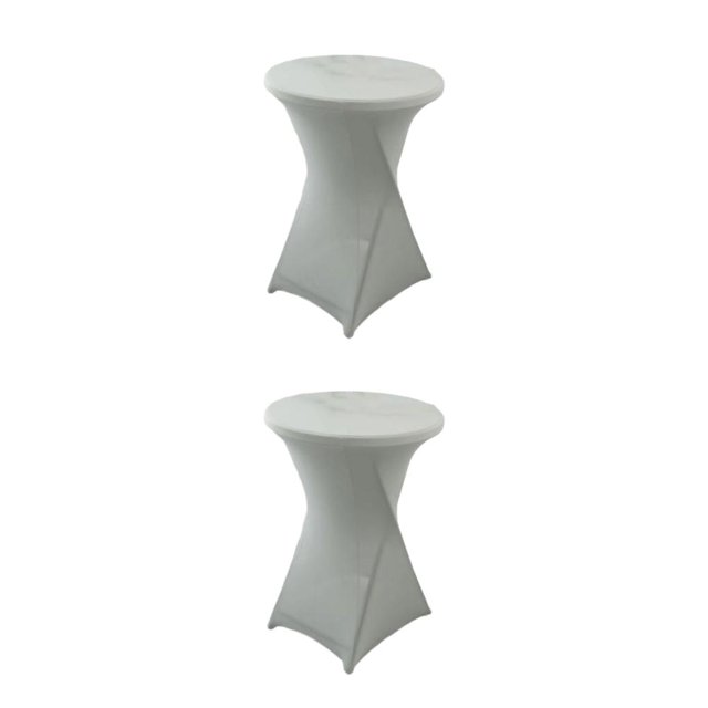 Wweixi Versatile Elastic Cocktail Table Set Fitting For Any Occasion Environmentally Friendly Polyester silver 2Set