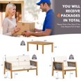 thumbnail image 2 of Patiojoy 8-Piece Patio Acacia Wood Furniture Set Outdoor PE Rattan Conversation Set with Removable Cushions, 2 of 9