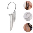 thumbnail image 3 of Long Tassel Left Ear Cuff Chain Earnings Ear Crawler Earrings Ear Wrap Earrings, 3 of 8