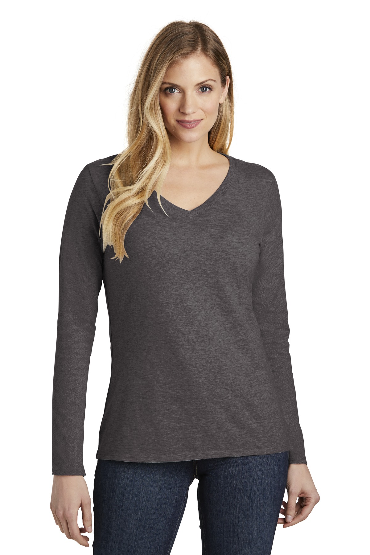District T-Shirt Femme Très Important Manches Longues Col en V. DT6201