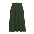 thumbnail image 5 of Clearance-Sale Skirts for Women Basic Slim Skirt Solid Color Softy Breathable Midi Skirt Elastic High Waist Swing Hem Ruched Lightweight Long Skirts for Women Weekly-Deals（Green,3XL）, 5 of 5