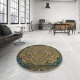 thumbnail image 3 of Ahgly Company Tapis d'Intérieur Ronds Abstraits Moka Brun Abstraits pour Aire, 8 Pieds Rond, 3 of 6