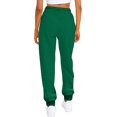 thumbnail image 2 of Innerwin Trousers Solid Color Ladies Bottoms Holiday Straight Leg Lounge Sweatpants Green S, 2 of 3