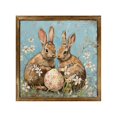 thumbnail image 1 of Honganda Easter Photo Frame Ornament Bunny Easter Egg Pattern Wooden Decorative Picture Frame for Desktop Wall Home Holiday Decor, 1 of 7