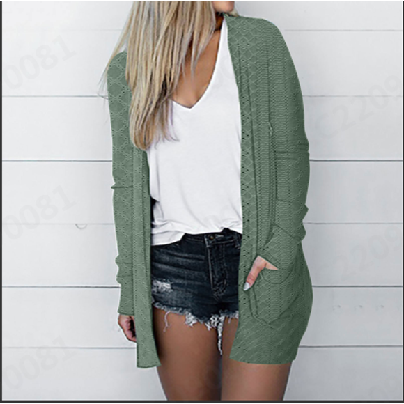 Jienlioq Sport Coats for Women Women's Solid Color Long Sleeve Casual tops Blouse with Pocket Cardigan Outwear Black Friday Deals