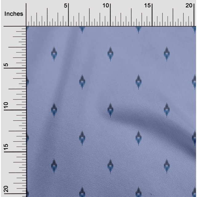 oneOone Polyester Lycra Fabric Small Motif Ikat Print Sewing Fabric BTY 56 Inch Wide