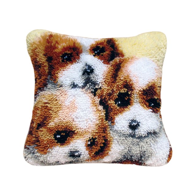 Pillow Case Latch Hook s Needlework Throw Pillow Cover W/ Zipper Yarn Cushion