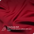 thumbnail image 3 of Bare Home Bamboo Sheet Set - Made from Rayon Fibers - Deep Pockets - 4 Piece - King, Red, 3 of 7