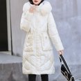 thumbnail image 2 of CEHVOM Manteau Long à Capuche en Coton Brillant pour Femmes Mode Liquidation, 2 of 5