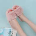 thumbnail image 4 of Women Fuzzy House Slippers Summer Open Toe Furry Slippers Fluffy Memory Foam Slippers for Women, 4 of 9