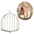 thumbnail image 4 of Bird cage makeup organizer storage shelf iron type container for desktop vanity 20x21cm, 4 of 8