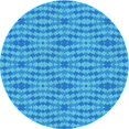 thumbnail image 1 of Ahgly Tapis Rond Lavable en Machine Intérieur Transitionnel Bleu Néon, 8 Pieds Rond, 1 of 7