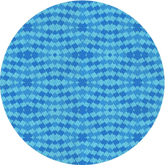 Ahgly Tapis Rond Lavable en Machine Intérieur Transitionnel Bleu Néon, 8 Pieds Rond