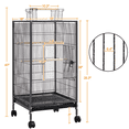 thumbnail image 4 of Yaheetech Cage à Oiseaux en Fer Forgé de 40 Pouces, avec Support Roulant, Noir, 4 of 9