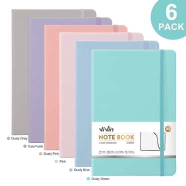 Vivin 6 Pack Journal Notebook, A5 Hardcover Leather Journals, College Ruled Lined Journal Notebook, Writing and Notebooks for office, home, school