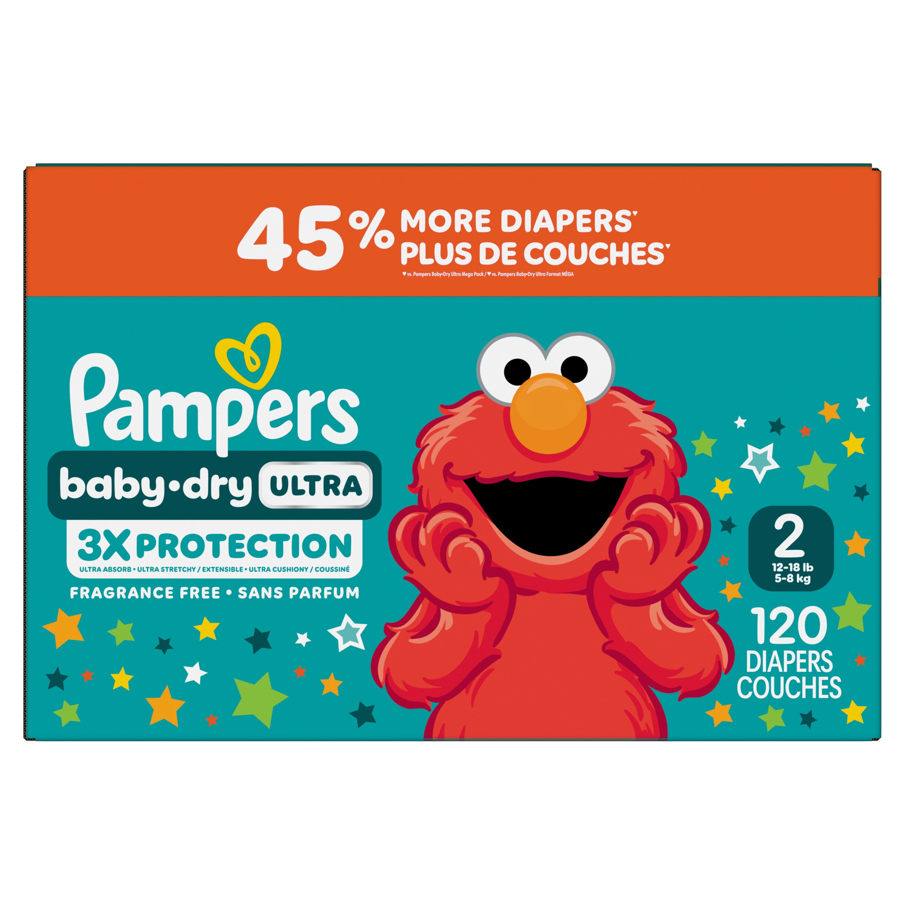 Pampers Couches Baby Dry Ultra, Taille 2 (12-18 lbs