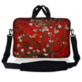 thumbnail image 1 of Sac Pochette pour Ordinateur Portable en Néoprène 17-17,3 Pouces, Étui de Transport avec Poignée et Bandoulière Ajustable - Amandiers Rouges, 1 of 3