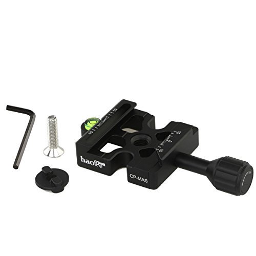 Haoge Combo Boss Adapter Convertor with CP-MAS Arca & Manfrotto Compatible Quick Release Clamp for Manfrotto Tripod Ball Head Clamp Replacement
