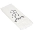 thumbnail image 1 of Avanti Linens - Monogram Embroided Fingertip Towel, 100% Cotton Bathroom Decor, E-Scroll, White/Pewter, 1 of 2
