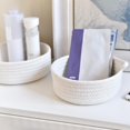 thumbnail image 3 of simhoa Ensemble de 2 Pcs Paniers Ronds Tressés Petits Rangement Cadeaux Mini Plateau Corde Montessori Blanc, 3 of 8