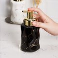 thumbnail image 2 of Qeeadeea Marble Ceramic Foaming Soap Dispenser, Foam Soap Dispenser With Gold Pump, Hand Foaming Dispenser, For Barthroom Kitchen-black-round, 2 of 9