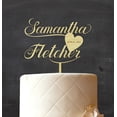 thumbnail image 2 of Custom Rustic Cake Topper| Wedding Cake Topper| Wooden Cake Topper| Names Cake Topper 7-8 Inches Wide, 2 of 3